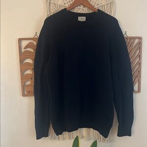 L.L. Bean Men's Black Crewneck Sweater 100% Wool